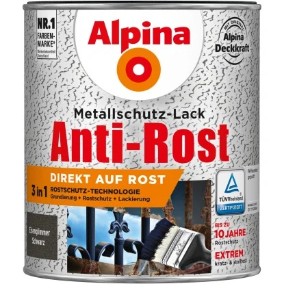 Alpina Metallschutz-Lack Anti-Rost Schwarz Eisenglimmer 750 Ml 1 Alpina Metallschutz-Lack Anti-Rost Schwarz Eisenglimmer 750 Ml