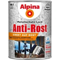 Alpina Metallschutz-Lack Anti-Rost Silber Hammerschlag 2,5 Liter