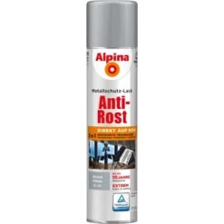 Alpina Metallschutz-Lack Anti-Rost Spray Hellgrau Glänzend 400 Ml