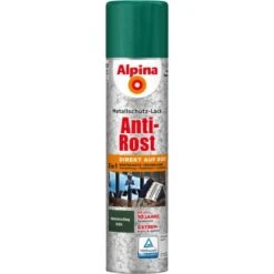 Alpina Metallschutz-Lack Anti-Rost Spray Grün Hammerschlag 400 Ml