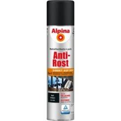 Alpina Metallschutz-Lack Anti-Rost Spray Schwarz Matt 400 Ml