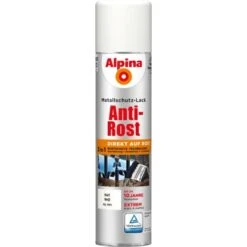 Alpina Metallschutz-Lack Anti-Rost Spray Weiß Matt 400 Ml