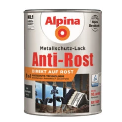 Alpina Metallschutz-Lack 2,5 Liter Anthrazitgrau Matt RAL 7016