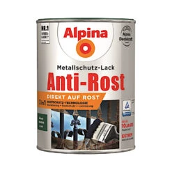 Alpina Rost Metallschutz-Lack Dunkelgrün RAL 6005 Glanz 2,5 Liter