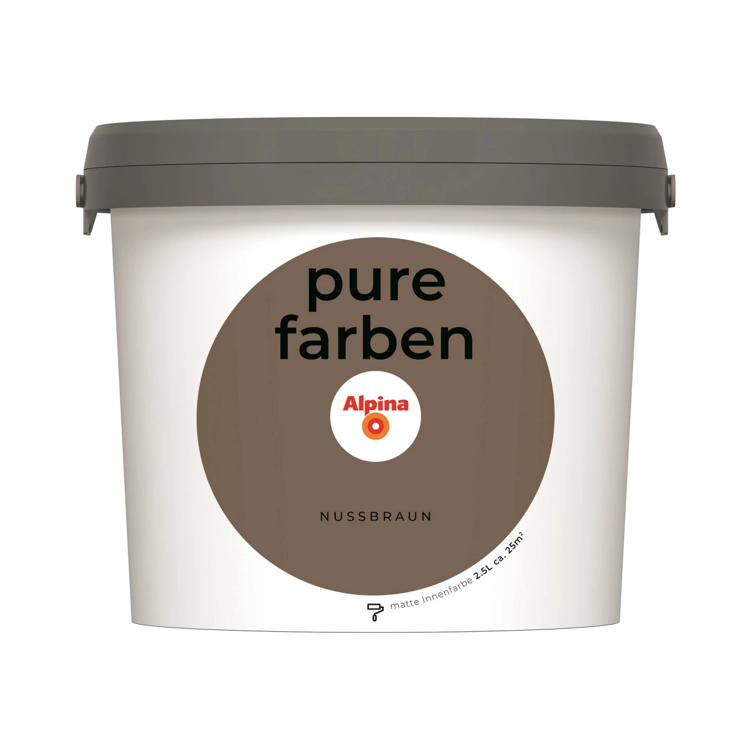 Alpina Wandfarbe 'pure Farben' Nussbraun Matt 2,5 L 1 Alpina Wandfarbe 'pure Farben' Nussbraun Matt 2,5 L