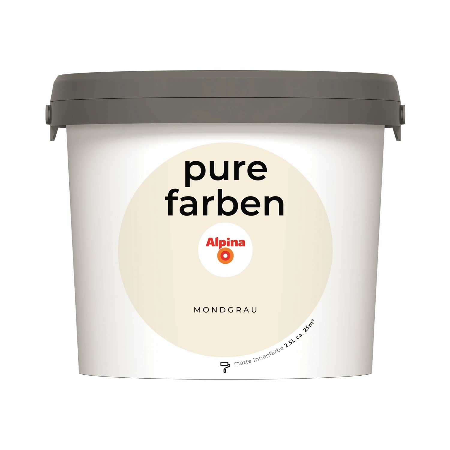Alpina Wandfarbe 'pure Farben' Mondgrau Matt 2,5 L 1 Alpina Wandfarbe 'pure Farben' Mondgrau Matt 2,5 L