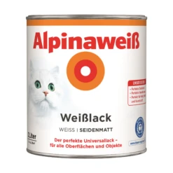 Weißlack 'Alpinaweiß' Seidenmatt 2 L