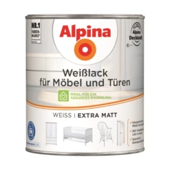 Alpina Weißlack Für Möbel Und Türen Matt 750 Ml
