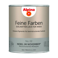 Alpina Feine Farben 'Nebel Im November' Mittelgrau Matt 750 Ml