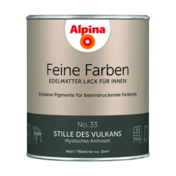 Alpina Feine Farben 'Stille Des Vulkans' Anthrazitgrau Matt 750 Ml