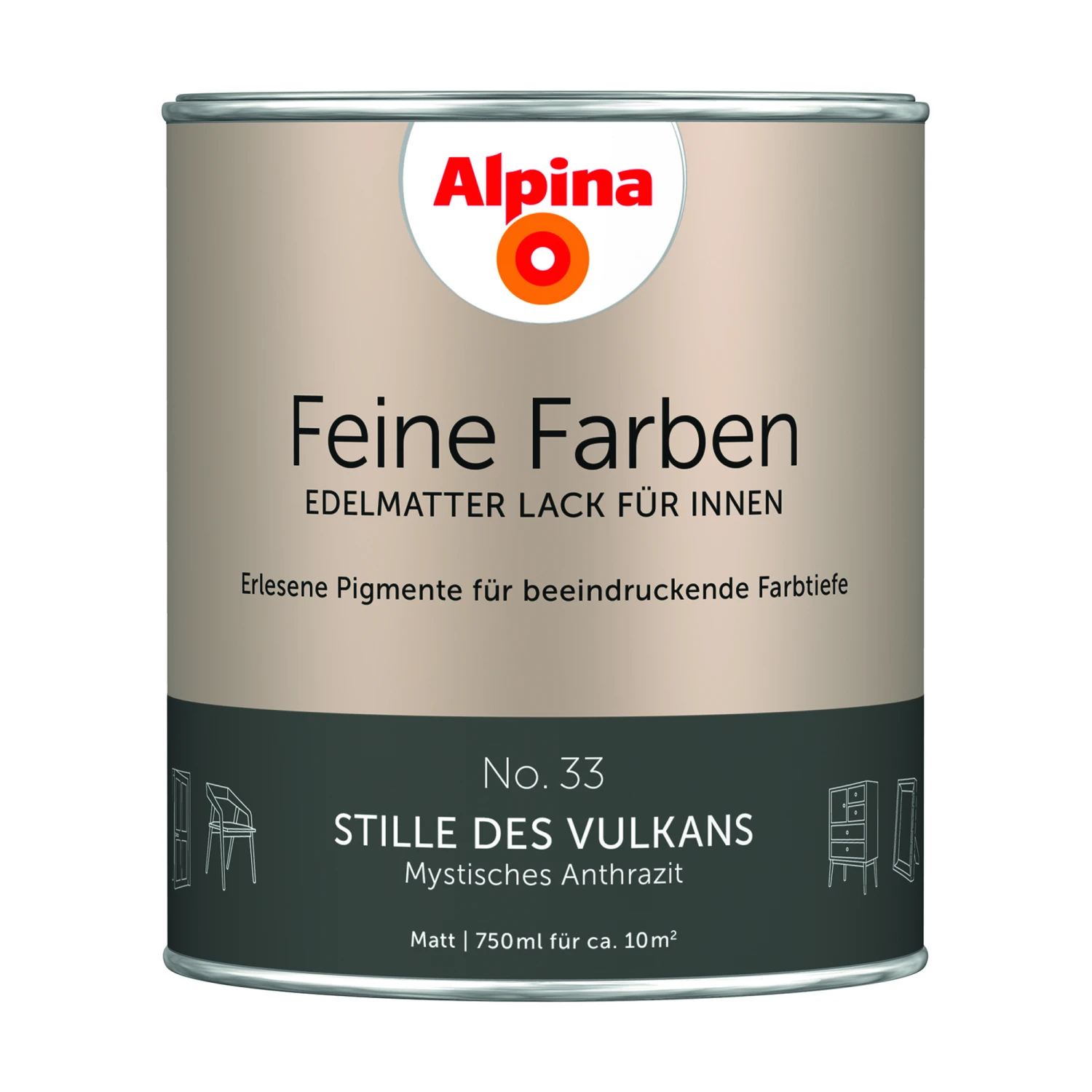 Alpina Feine Farben 'Stille Des Vulkans' Anthrazitgrau Matt 750 Ml 1 Alpina Feine Farben 'Stille Des Vulkans' Anthrazitgrau Matt 750 Ml