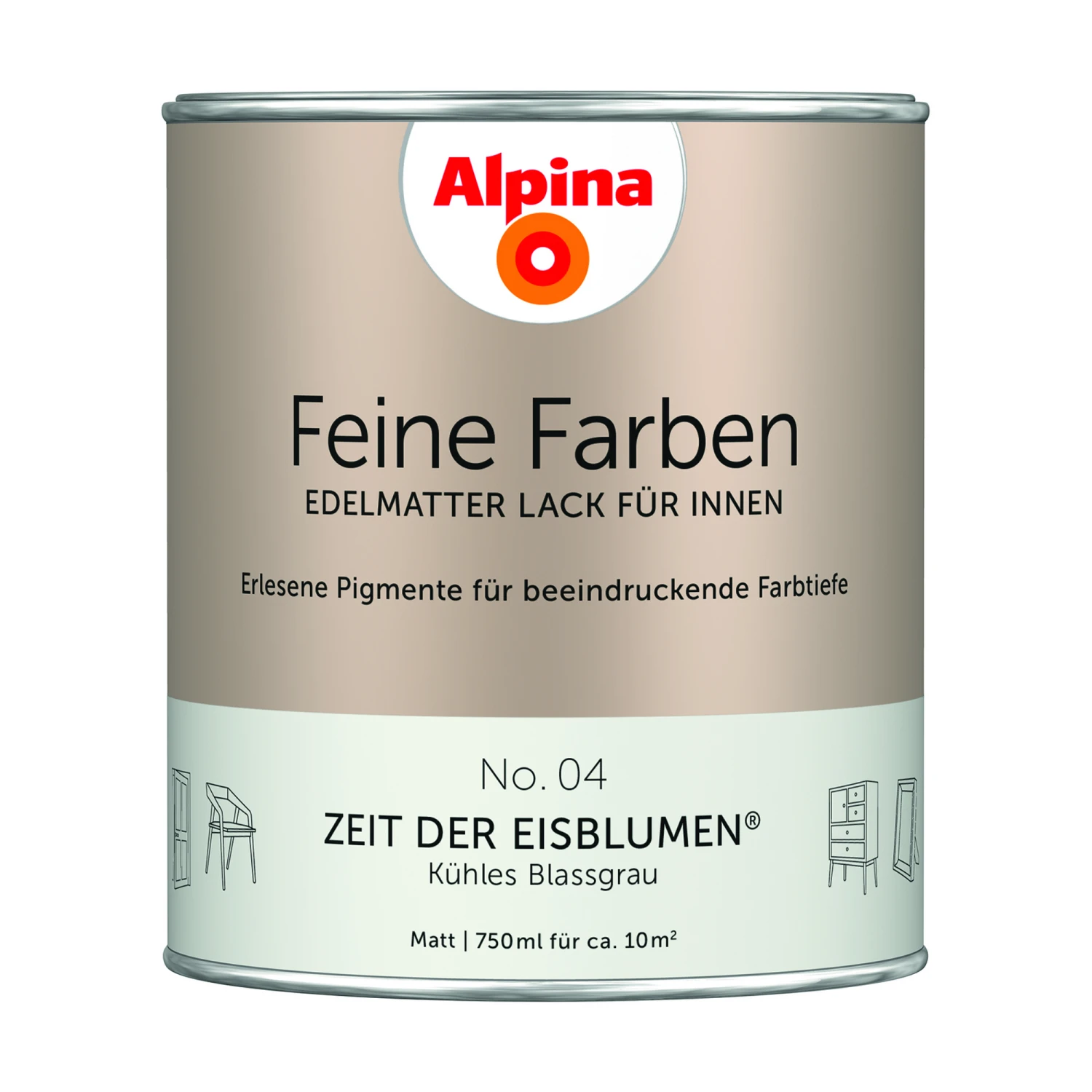 Alpina Feine Farben 'Zeit Der Eisblumen' Zartgrau Matt 750 Ml 1 Alpina Feine Farben 'Zeit Der Eisblumen' Zartgrau Matt 750 Ml