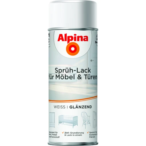 Alpina Sprühlack Weiß Glänzend 400 Ml -Innenfarben Verkauf 8201199 1
