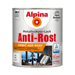 Alpina Metallschutzlack Matt Weiß 750 Ml RAL 9010