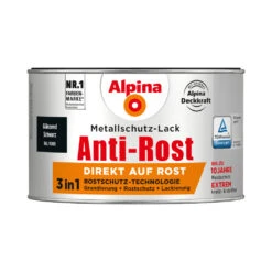 Alpina Metallschutz-Lack Schwarz Glanz RAL 9005