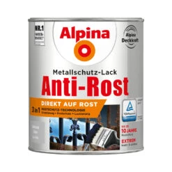 Alpina Metallschutzlack Silber Glanz 750 Ml RAL 9006