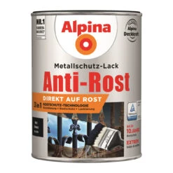 Alpina Metallschutz-Lack 2,5 Liter Schwarz Matt RAL 9005