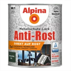 Alpina Rost Metallschutz-Lack Grün 300 Ml RAL 6036 Hammerschlag