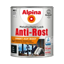 Alpina Metallschutzlack Schwarz Matt 750 Ml RAL 9005