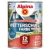 Alpina Wetterschutzfarbe Azurblau 2,5 Liter Deckend