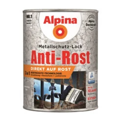 Alpina Rost Metallschutz-Lack Silber 2,5 Liter RAL 9006 Hammerschlag