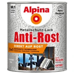 Alpina Metallschutz-Lack Eisenglimmer Silber 750 Ml RAL 9006