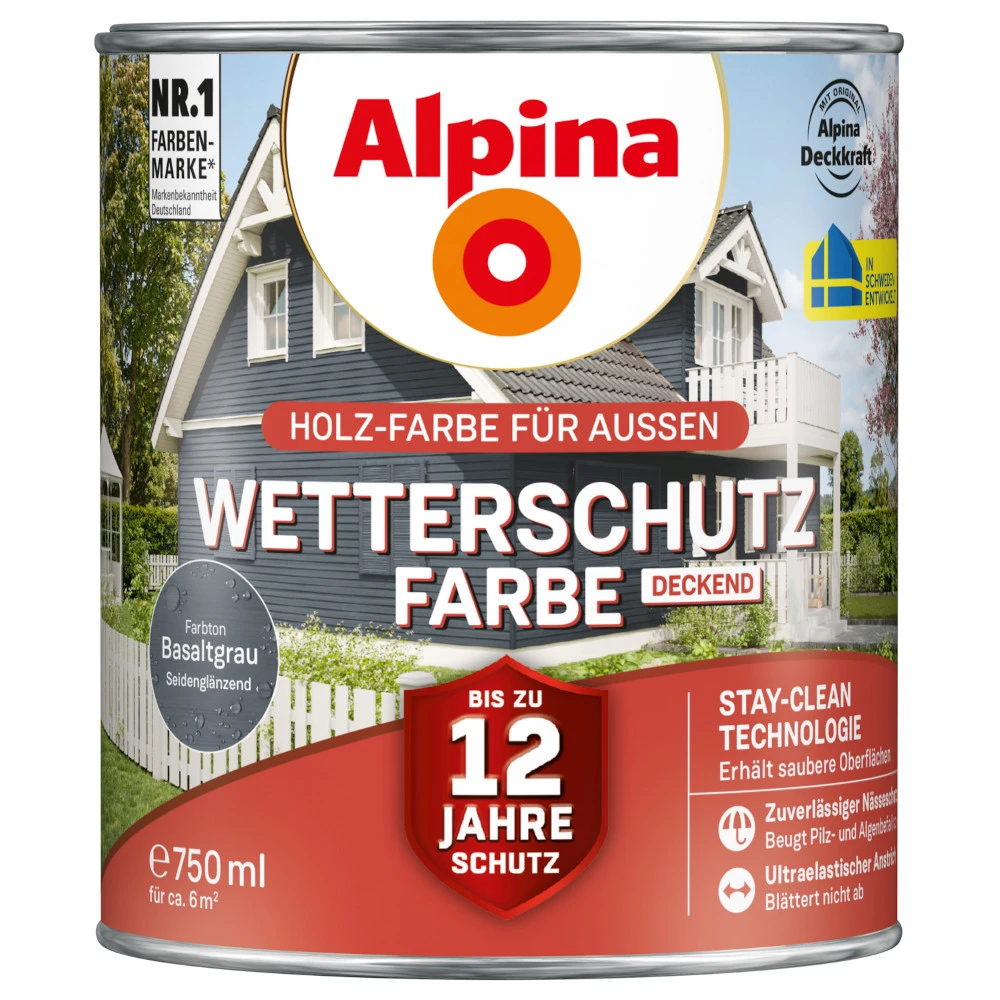 Alpina Wetterschutzfarbe Basaltgrau 750 Ml Deckend 1 Alpina Wetterschutzfarbe Basaltgrau 750 Ml Deckend