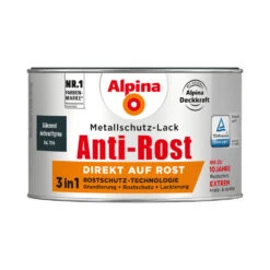 Alpina Metallschutz-Lack Anthrazitgrau Glanz RAL 7016 300 Ml