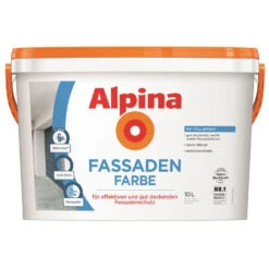 Alpina Fassadenfarbe Weiß Matt 10 Liter