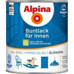 Alpina Buntlack Für Innen Himmelblau Glänzend 750 Ml