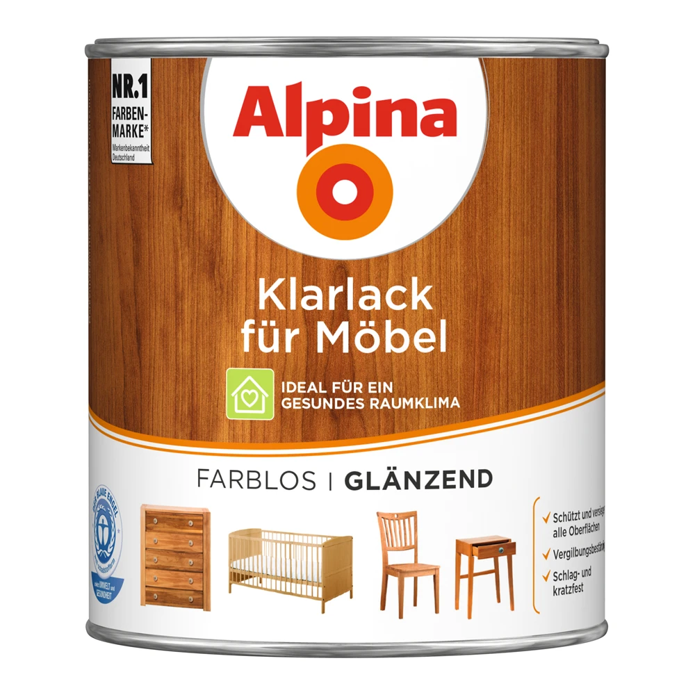 Alpina Klarlack Transparent Glänzend 750 Ml 1 Alpina Klarlack Transparent Glänzend 750 Ml