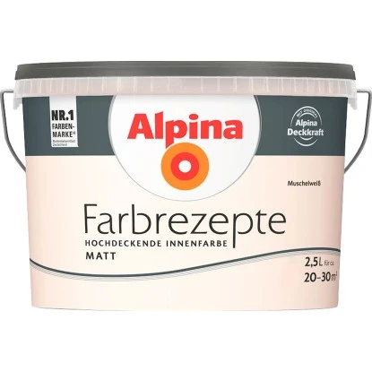 Alpina Farbrezepte Muschelweiß Matt 2,5 Liter 1 Alpina Farbrezepte Muschelweiß Matt 2,5 Liter