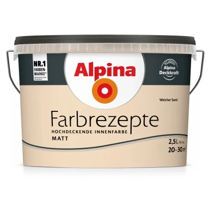 Alpina Farbrezepte Weicher Sand Matt 2,5 Liter 1 Alpina Farbrezepte Weicher Sand Matt 2,5 Liter