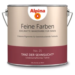 Alpina Feine Farben 'Tanz Der Sehnsucht' Tiefrot Matt 2,5 L
