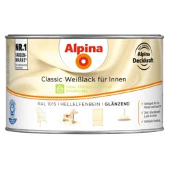 Alpina Weißlack Für Innen Elfenbeinfarben Glänzend 300 Ml