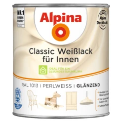 Alpina Weißlack Für Innen Perlweiß Glänzend 750 Ml